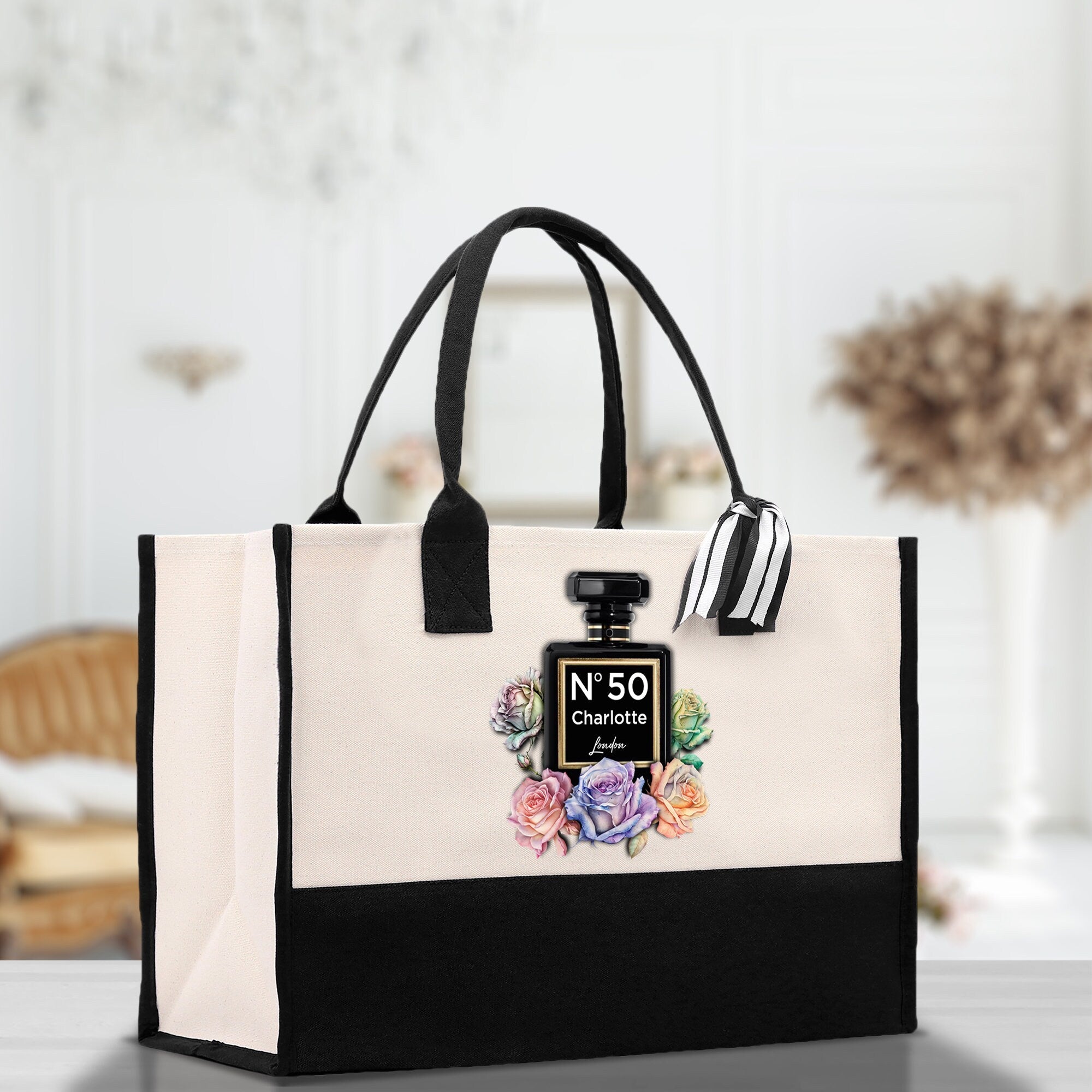 Birthday Celebration Personalized Gift Canvas Tote Bag with Name and State 40th 50th Birthday Gift Tote Bag for Her Custom Birthday Gift - Aaria Tees Aaria Tees