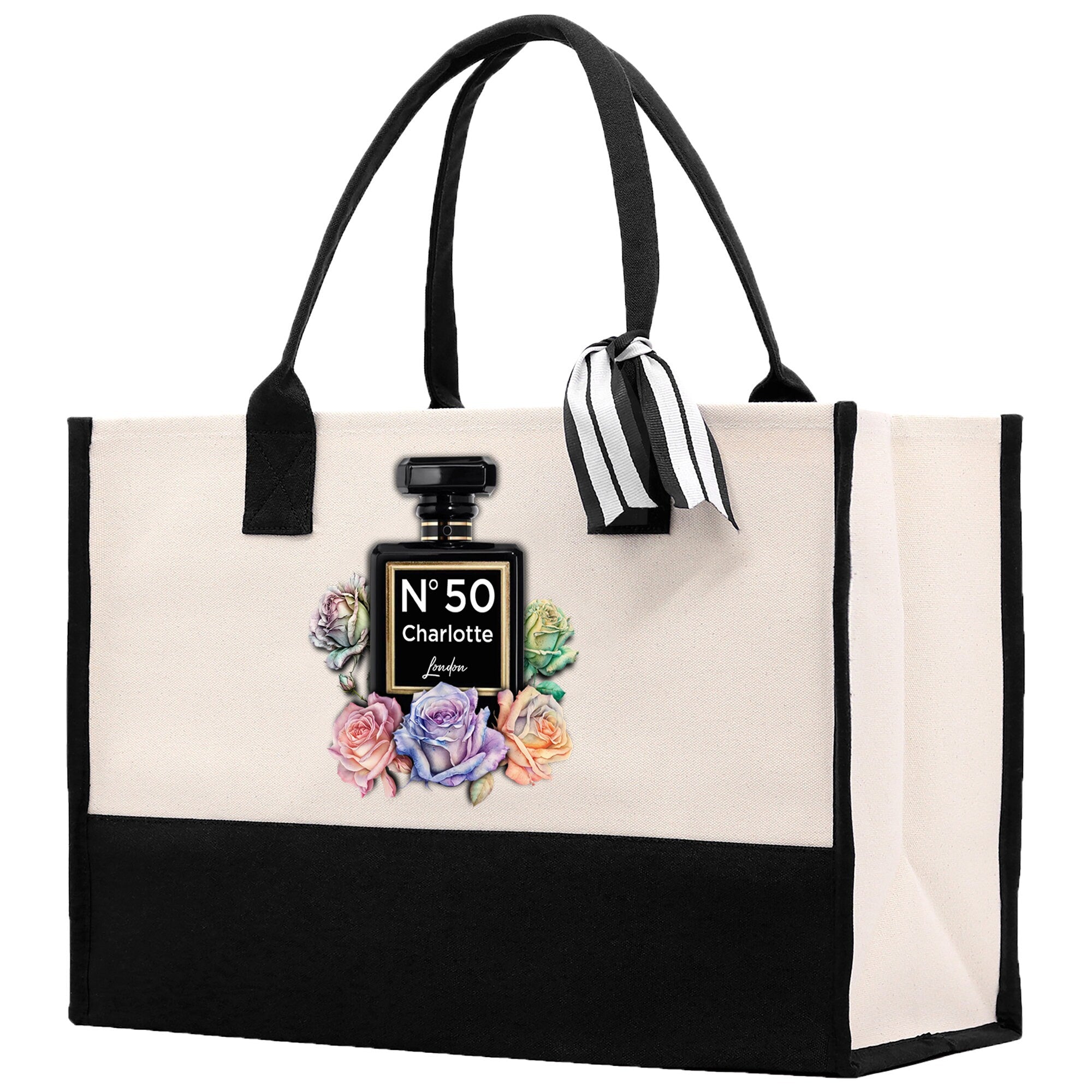 Birthday Celebration Personalized Gift Canvas Tote Bag with Name and State 40th 50th Birthday Gift Tote Bag for Her Custom Birthday Gift - Aaria Tees Aaria Tees