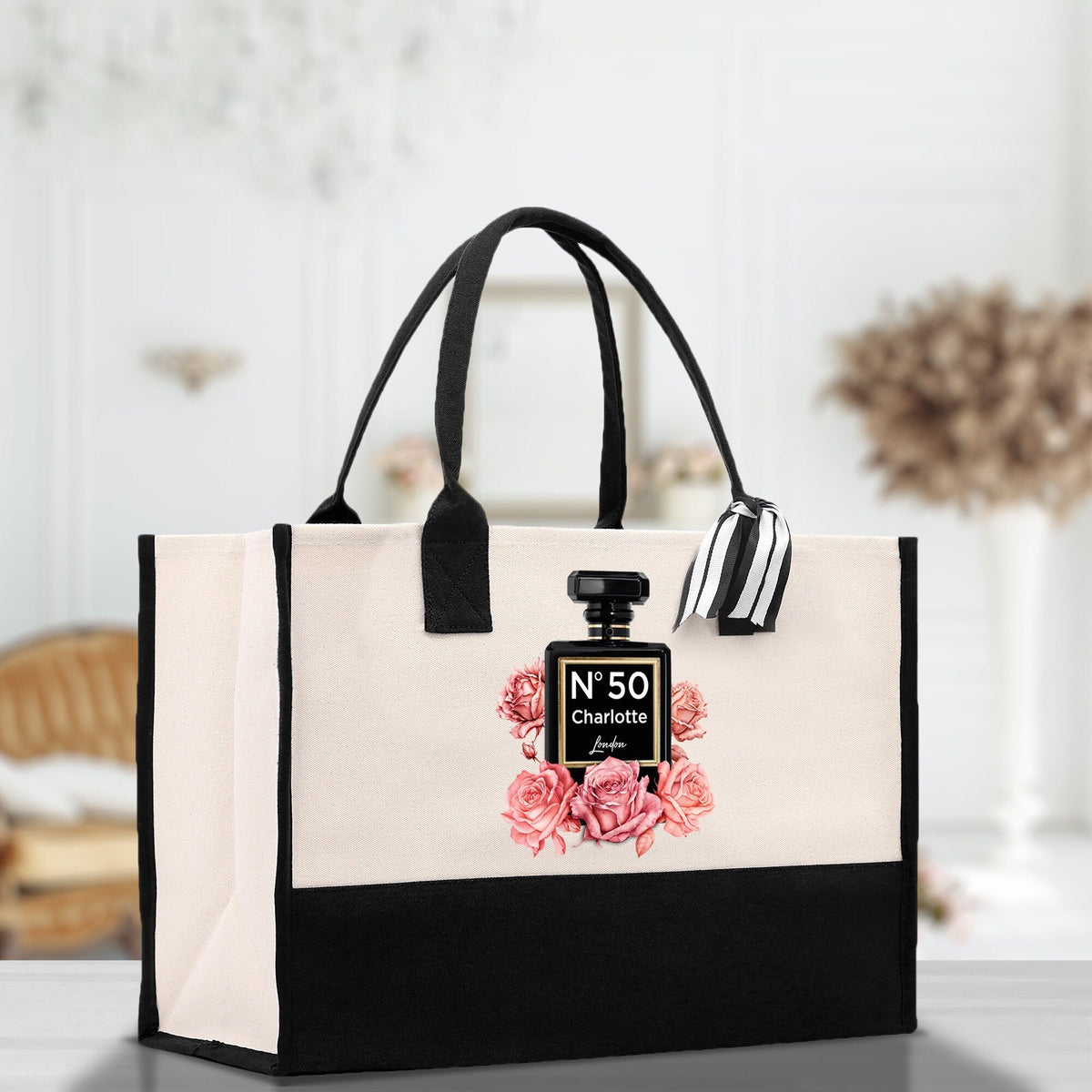 Birthday Celebration Personalized Gift Canvas Tote Bag with Name and State 40th 50th Birthday Gift Tote Bag for Her Custom Birthday Gift - Aaria Tees