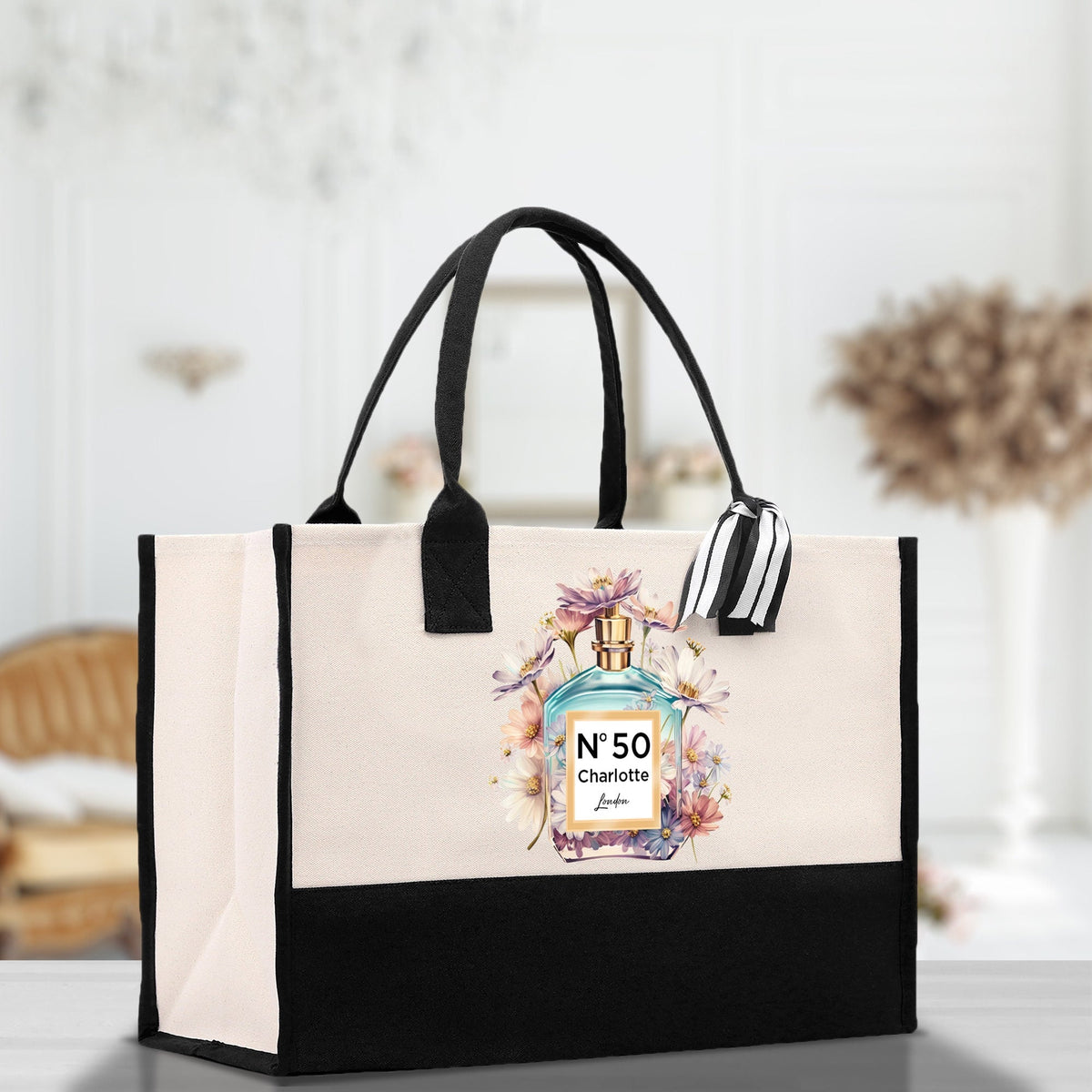 Birthday Celebration Personalized Gift Canvas Tote Bag with Name and State 40th 50th Birthday Gift Tote Bag for Her Custom Birthday Gift - Aaria Tees