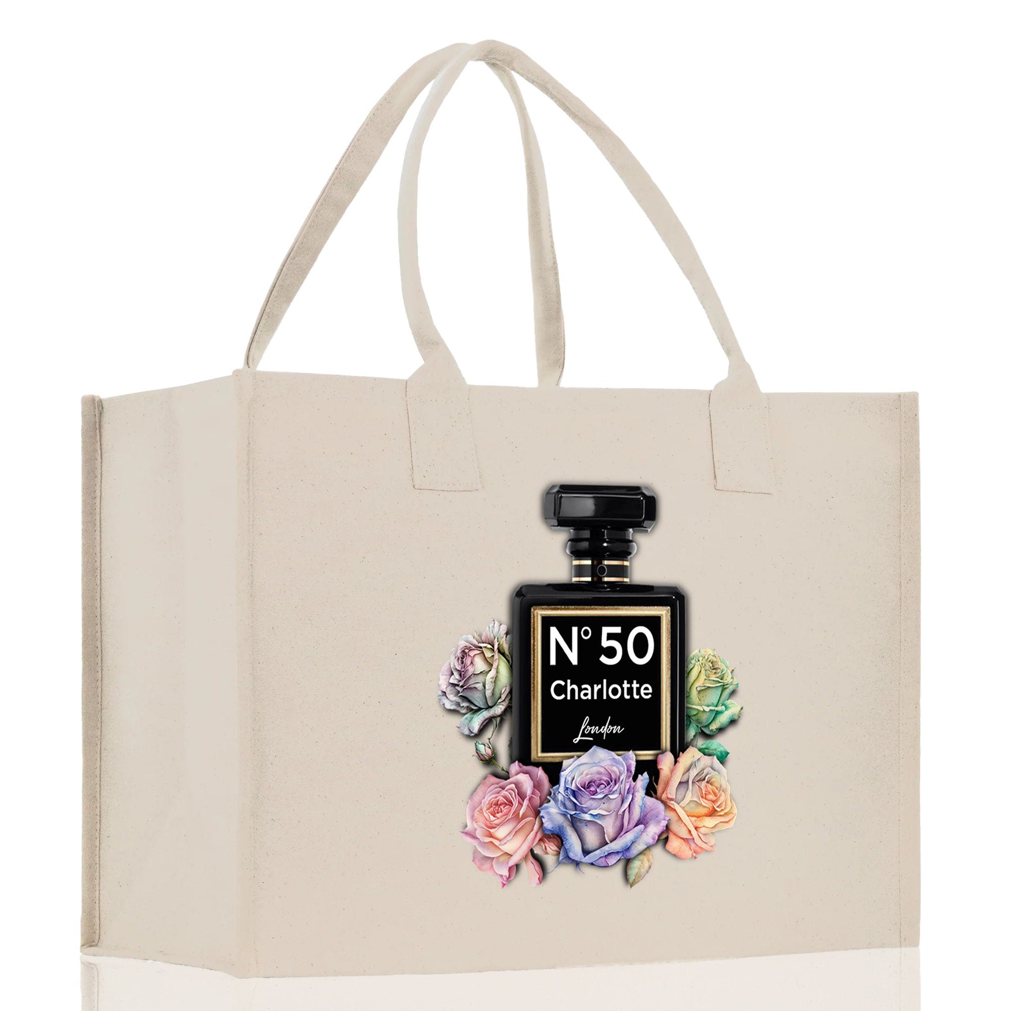 Birthday Celebration Personalized Gift Canvas Tote Bag with Name and State 40th 50th Birthday Gift Tote Bag for Her Custom Birthday Gift - Aaria Tees Aaria Tees