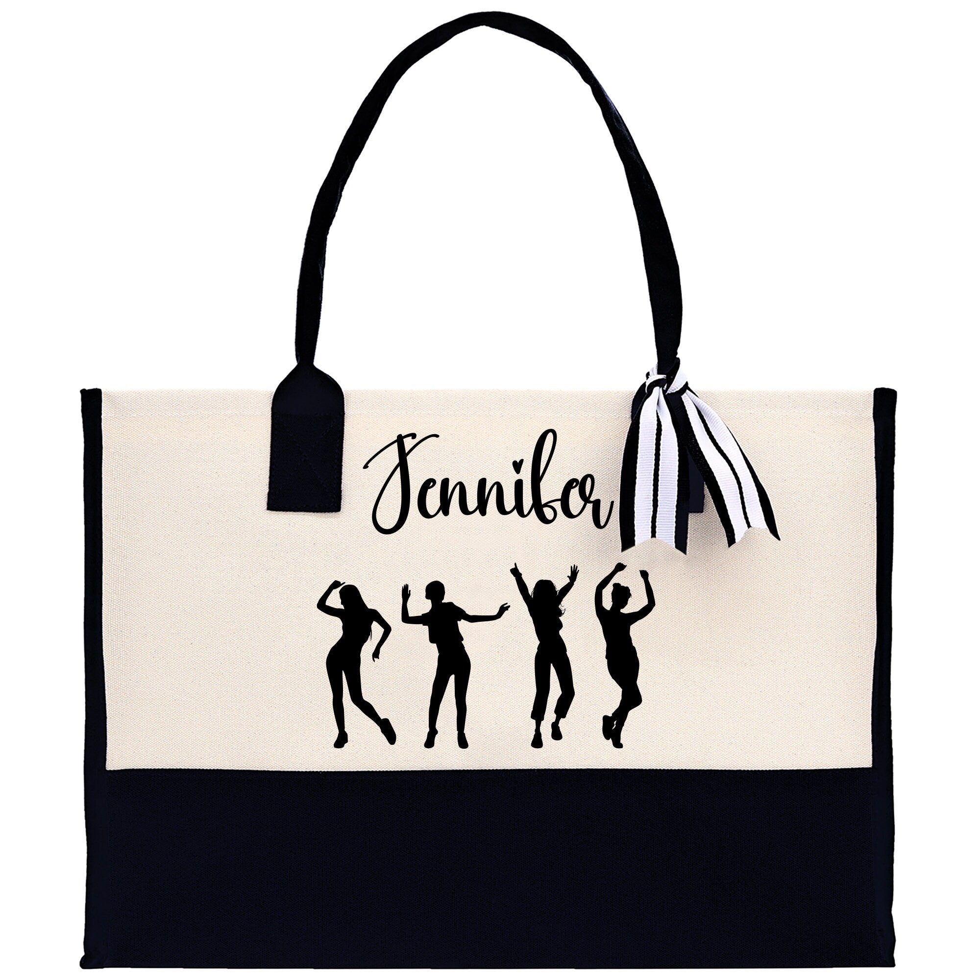 Personalized Girls Night Out Canvas Tote Bag Customize Girls Trip Party Tote Bag Girls Trip Beach Bag Party Girls Night Out Tote Bag - Aaria Tees Aaria Tees