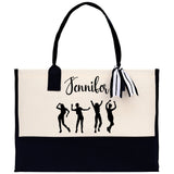 Personalized Girls Night Out Canvas Tote Bag Customize Girls Trip Party Tote Bag Girls Trip Beach Bag Party Girls Night Out Tote Bag - Aaria Tees Aaria Tees