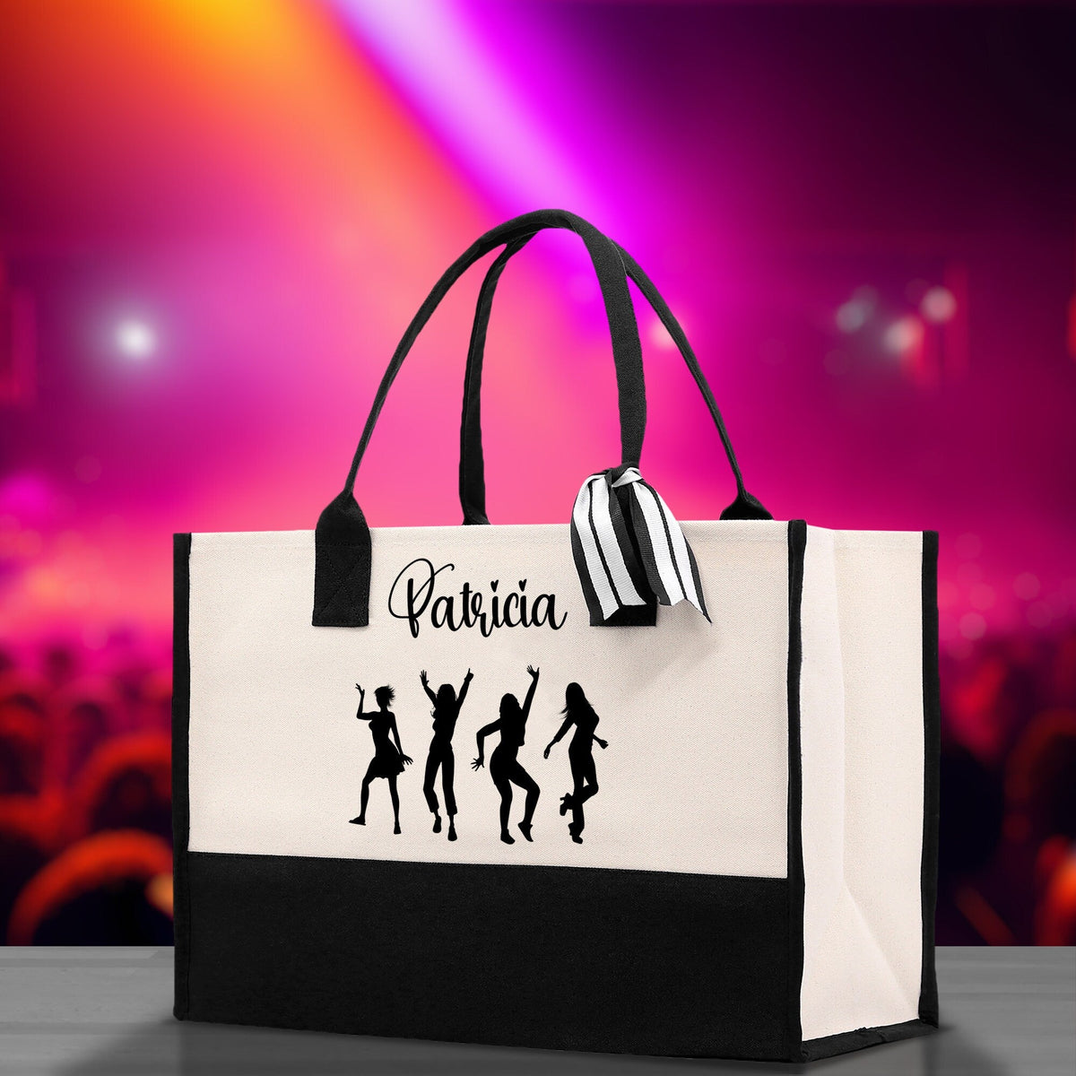 Personalized Girls Night Out Canvas Tote Bag Customize Girls Trip Party Tote Bag Girls Trip Beach Bag Party Girls Night Out Tote Bag - Aaria Tees