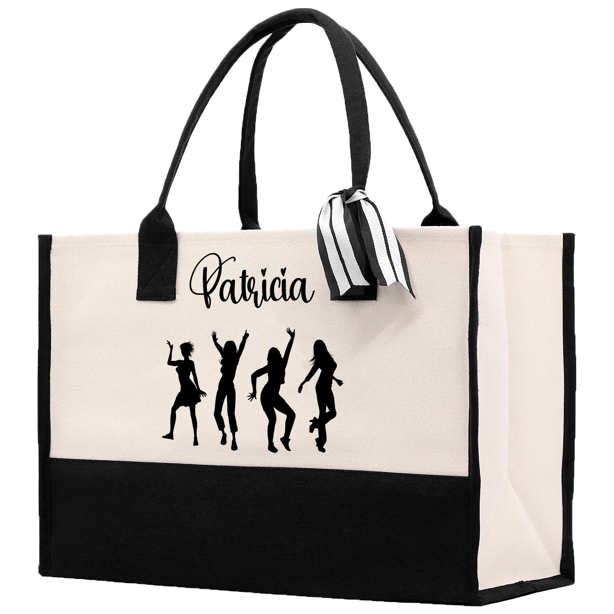 Personalized Girls Night Out Canvas Tote Bag Customize Girls Trip Party Tote Bag Girls Trip Beach Bag Party Girls Night Out Tote Bag - Aaria Tees Aaria Tees