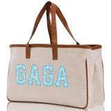 Gaga Gram Mimi Nana Grandma Canvas Tote Bag Grandma's Getaway Bag Grandma Gift Bag Mothers Day Gift Bag Grandma Beach Bag Gift for Grandma - Aaria Tees Aaria Tees