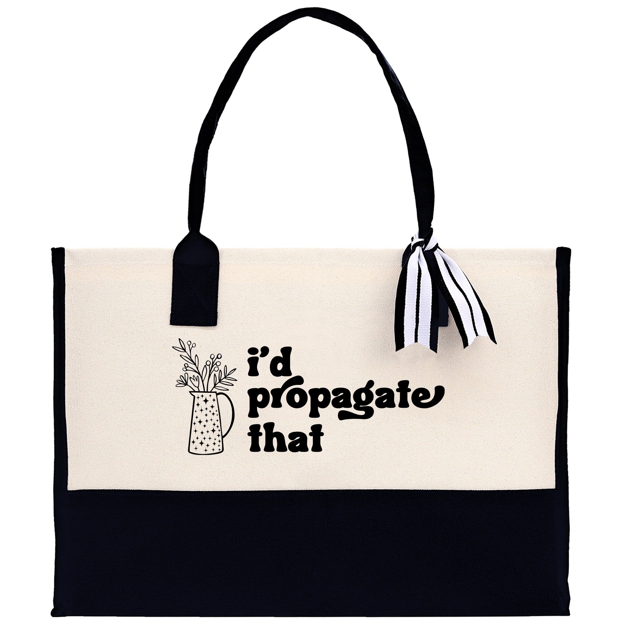 I'd Propagate That Canvas Tote Bag Plant Lovers Gift Plant Lady Tote Bag Gardener Mom Gift Gardening Tote Bag Botanical Gift for Mom - Aaria Tees Aaria Tees