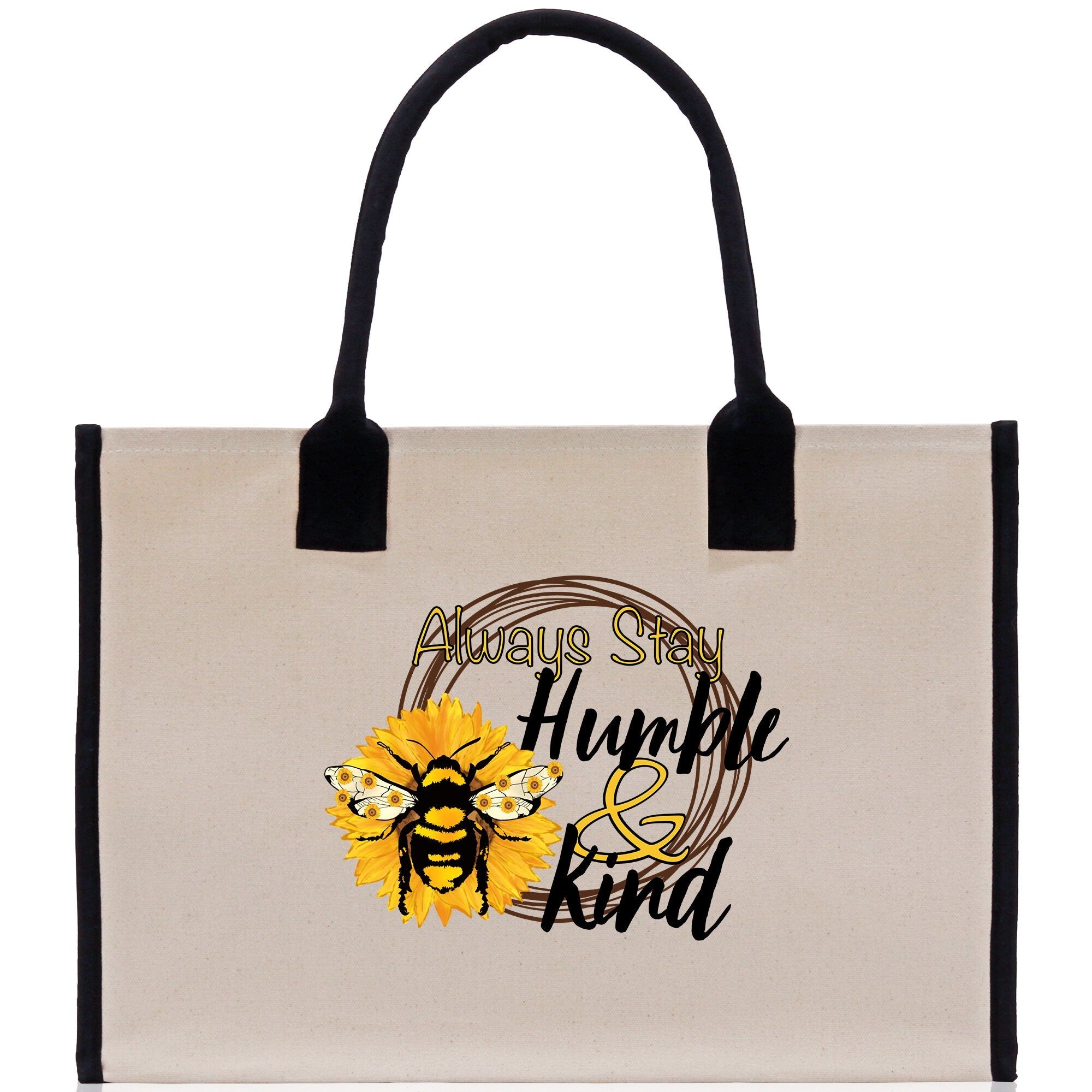 Always Stay Humble & Kind Cotton Canvas Tote Bag Nurse Appreciation Gift Bag Gift for Her Birthday Gift Bee Kind Mental Health Matters - Aaria Tees Aaria Tees