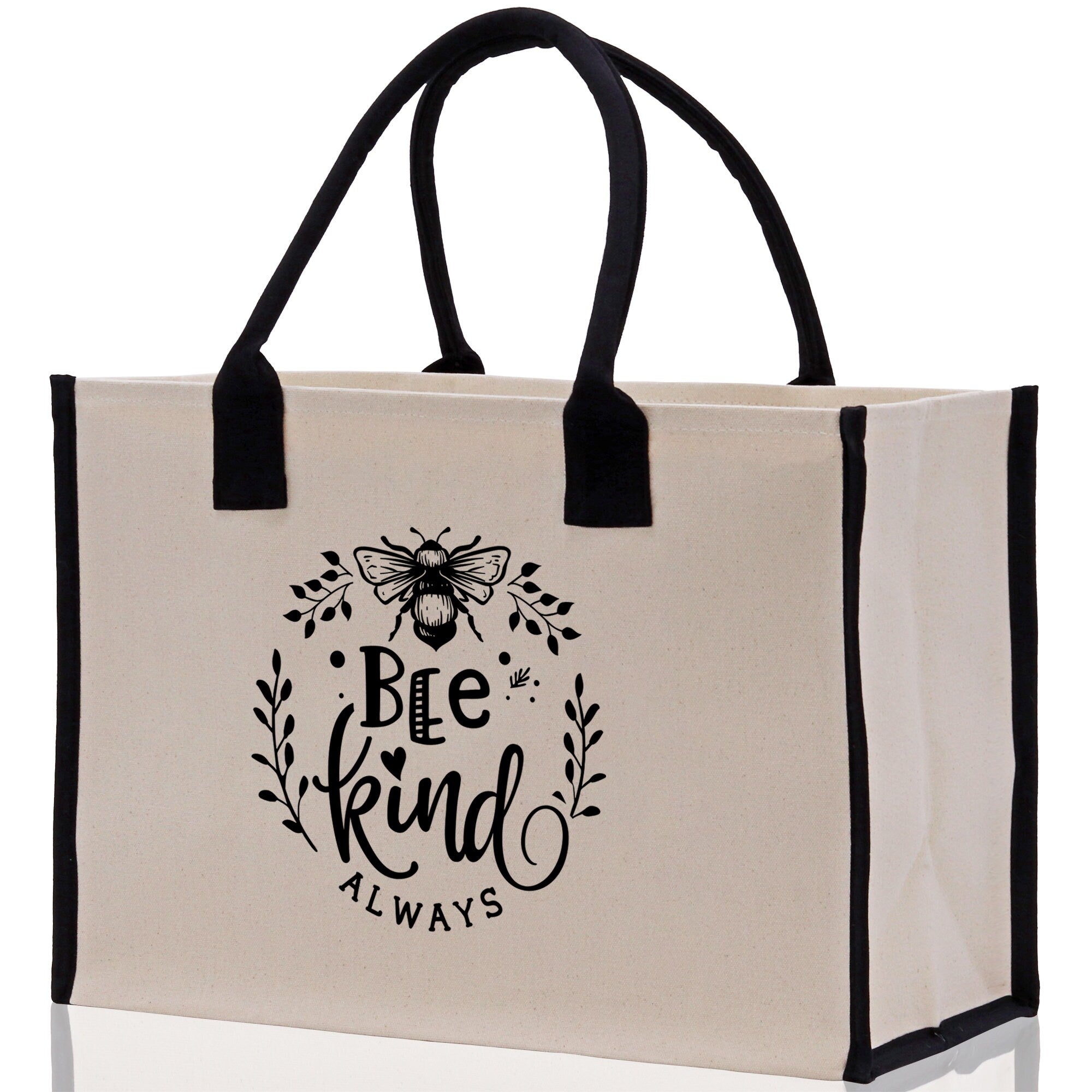 Bee Kind Always Cotton Canvas Tote Bag Nurse Appreciation Gift Bag Gift for Her Birthday Gift Bee Kind Mental Health Matters Save The Bees - Aaria Tees Aaria Tees