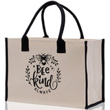 Bee Kind Always Cotton Canvas Tote Bag Nurse Appreciation Gift Bag Gift for Her Birthday Gift Bee Kind Mental Health Matters Save The Bees - Aaria Tees Aaria Tees