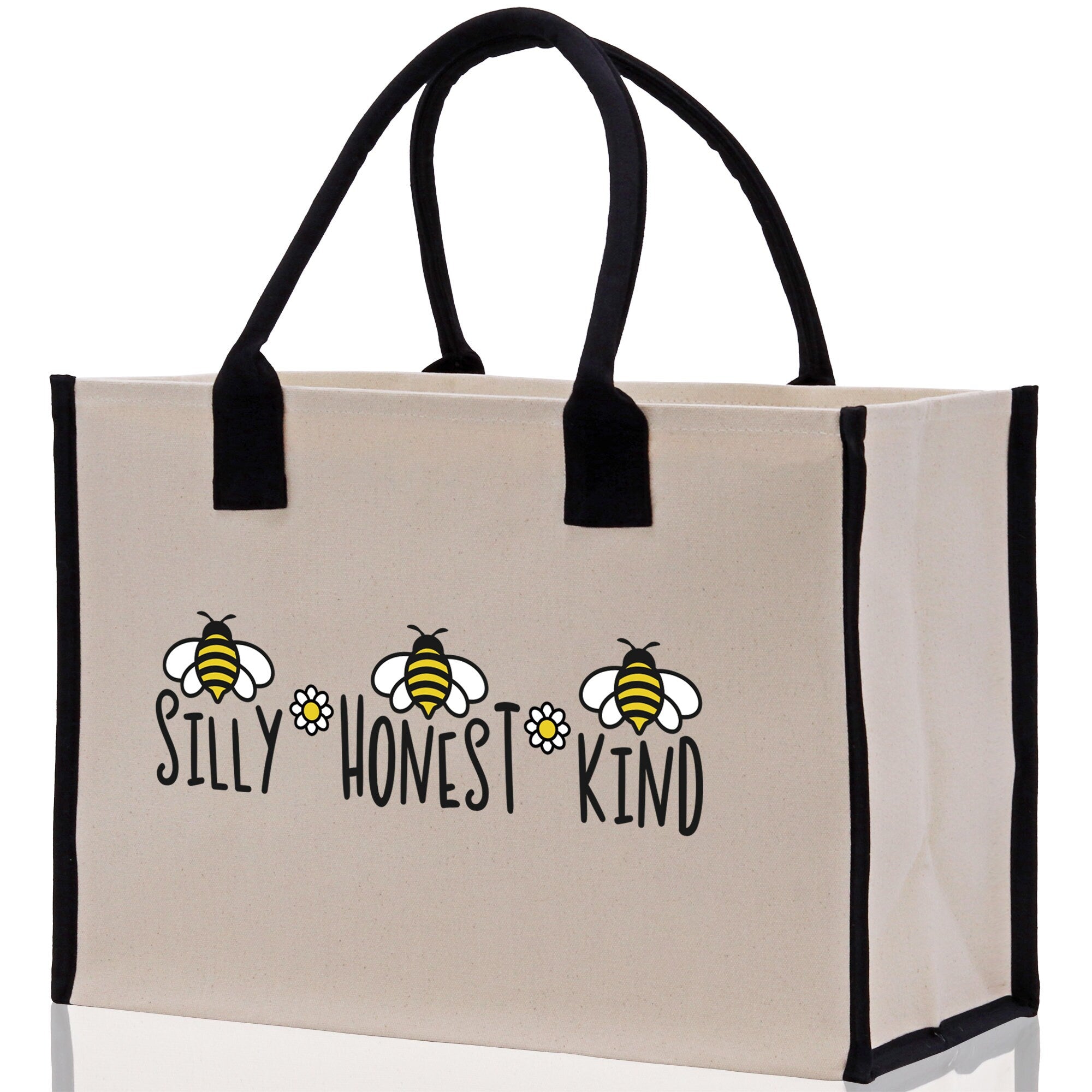 Silly Honest KindCotton Canvas Tote Bag Nurse Appreciation Gift Bag Gift for Her Birthday Gift Bee Kind Mental Health Matters Save The Bees - Aaria Tees Aaria Tees