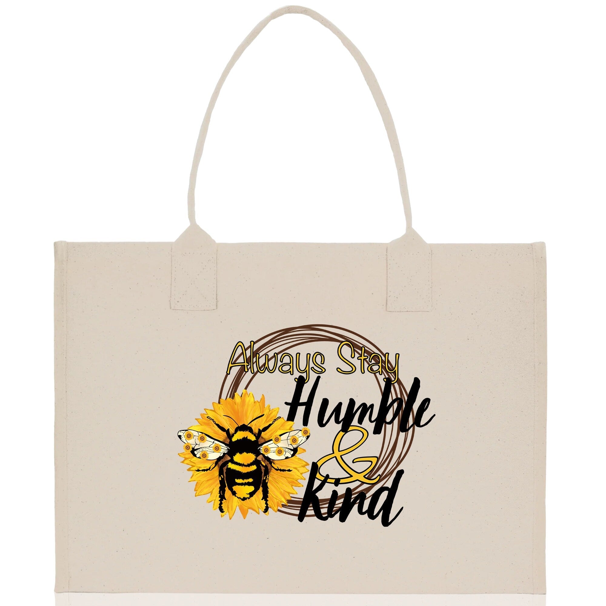 Always Stay Humble & Kind Cotton Canvas Tote Bag Nurse Appreciation Gift Bag Gift for Her Birthday Gift Bee Kind Mental Health Matters - Aaria Tees Aaria Tees