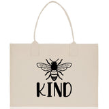Kind Cotton Canvas Tote Bag Nurse Appreciation Gift Bag Gift for Her Birthday Gift Bee Kind Mental Health Matters Save The Bees - Aaria Tees Aaria Tees