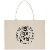 Bee Kind Always Cotton Canvas Tote Bag Nurse Appreciation Gift Bag Gift for Her Birthday Gift Bee Kind Mental Health Matters Save The Bees - Aaria Tees Aaria Tees