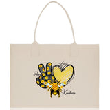 Love Peace Kindness Cotton Canvas Tote Bag Nurse Appreciation Gift Bag Gift for Her Birthday Gift Bee Kind Mental Health Matters - Aaria Tees Aaria Tees