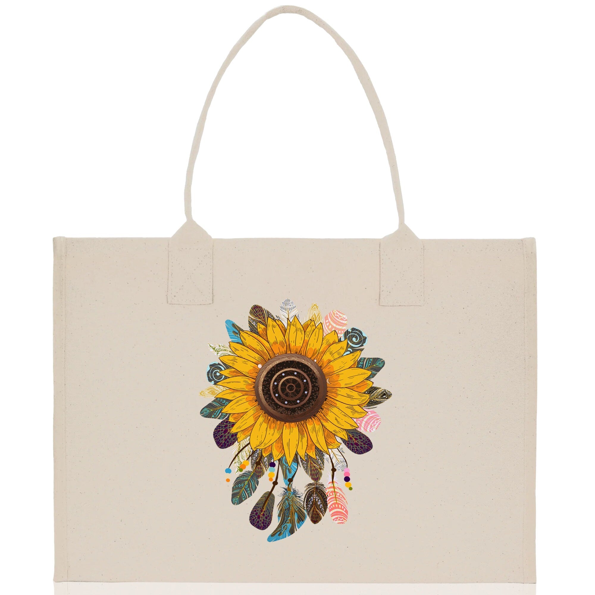 Sunflower Cotton Canvas Tote Bag Nurse Appreciation Gift Bag Gift for Her Birthday Gift Bee Kind Mental Health Matters Save The Bees - Aaria Tees Aaria Tees