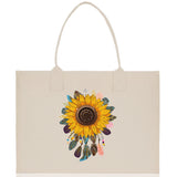 Sunflower Cotton Canvas Tote Bag Nurse Appreciation Gift Bag Gift for Her Birthday Gift Bee Kind Mental Health Matters Save The Bees - Aaria Tees Aaria Tees