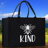 Kind Cotton Canvas Tote Bag Nurse Appreciation Gift Bag Gift for Her Birthday Gift Bee Kind Mental Health Matters Save The Bees - Aaria Tees Aaria Tees