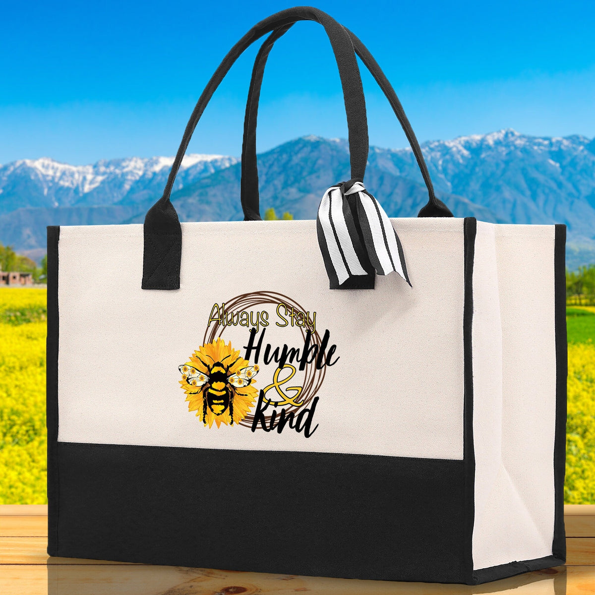 Always Stay Humble & Kind Cotton Canvas Tote Bag Nurse Appreciation Gift Bag Gift for Her Birthday Gift Bee Kind Mental Health Matters - Aaria Tees
