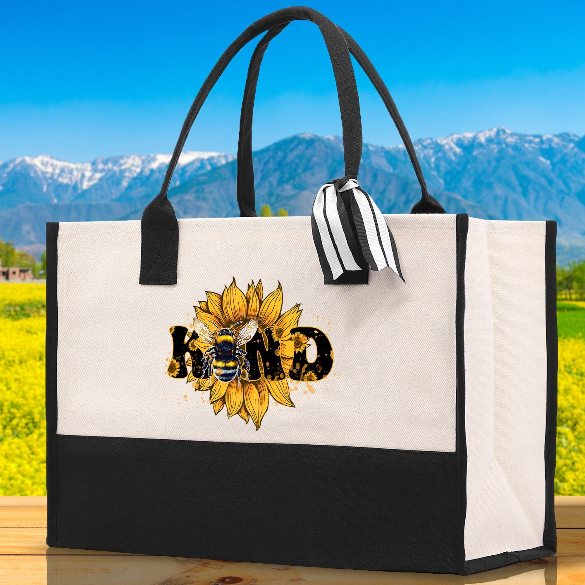 Kind Cotton Canvas Tote Bag Nurse Appreciation Gift Bag Gift for Her Birthday Gift Bee Kind Mental Health Matters Save The Bees - Aaria Tees Aaria Tees