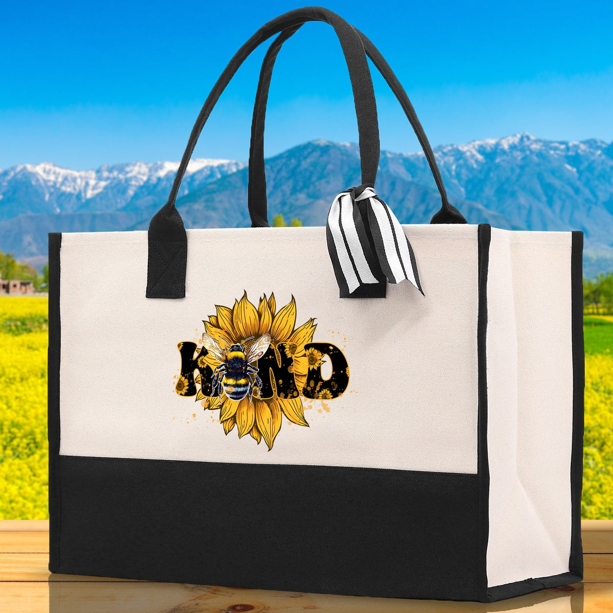 Kind Cotton Canvas Tote Bag Nurse Appreciation Gift Bag Gift for Her Birthday Gift Bee Kind Mental Health Matters Save The Bees - Aaria Tees