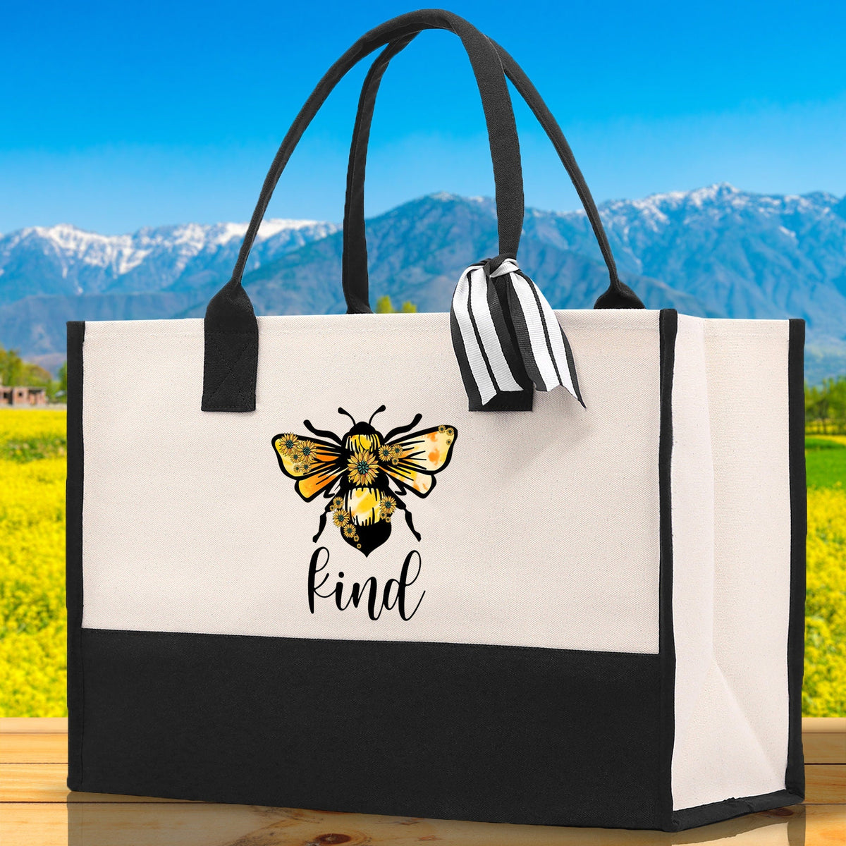 Kind Cotton Canvas Tote Bag Nurse Appreciation Gift Bag Gift for Her Birthday Gift Bee Kind Mental Health Matters Save The Bees - Aaria Tees