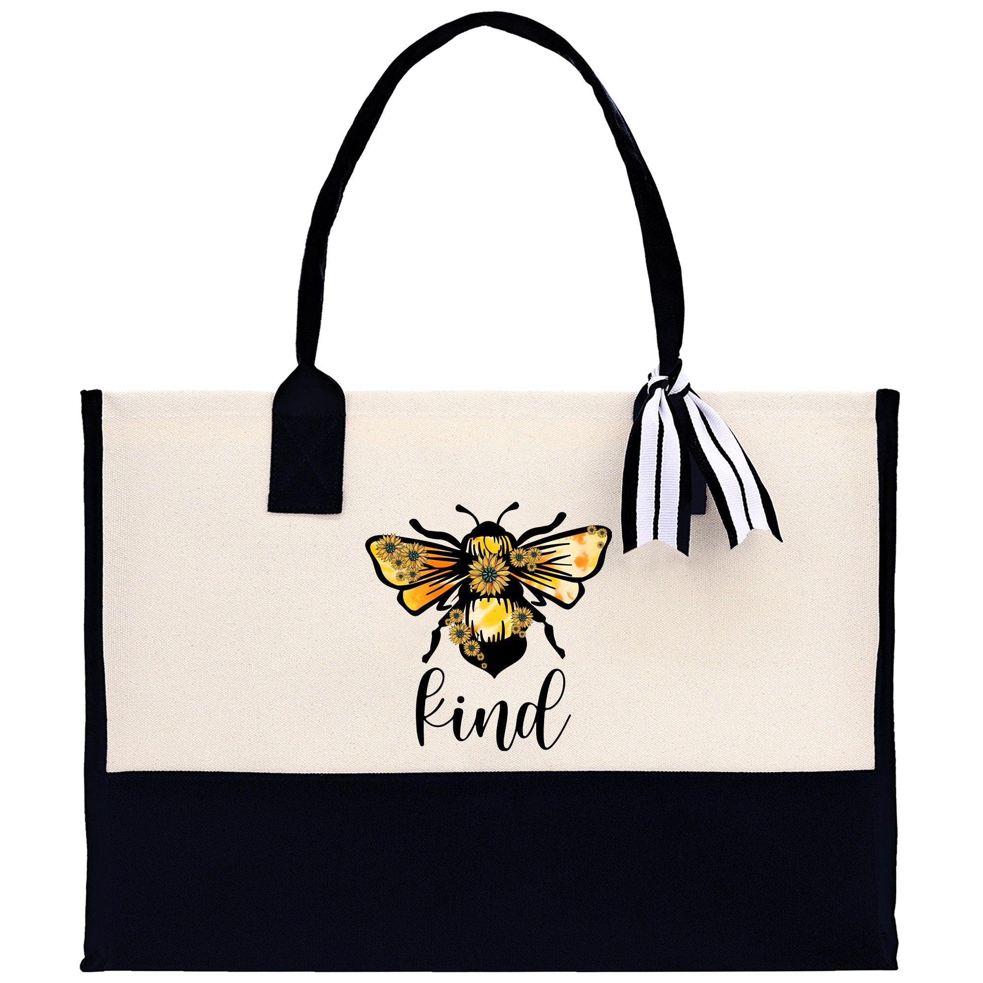 Kind Cotton Canvas Tote Bag Nurse Appreciation Gift Bag Gift for Her Birthday Gift Bee Kind Mental Health Matters Save The Bees - Aaria Tees Aaria Tees