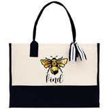 Kind Cotton Canvas Tote Bag Nurse Appreciation Gift Bag Gift for Her Birthday Gift Bee Kind Mental Health Matters Save The Bees - Aaria Tees Aaria Tees