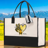 Love Peace Kindness Cotton Canvas Tote Bag Nurse Appreciation Gift Bag Gift for Her Birthday Gift Bee Kind Mental Health Matters - Aaria Tees Aaria Tees