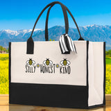 Silly Honest KindCotton Canvas Tote Bag Nurse Appreciation Gift Bag Gift for Her Birthday Gift Bee Kind Mental Health Matters Save The Bees - Aaria Tees Aaria Tees