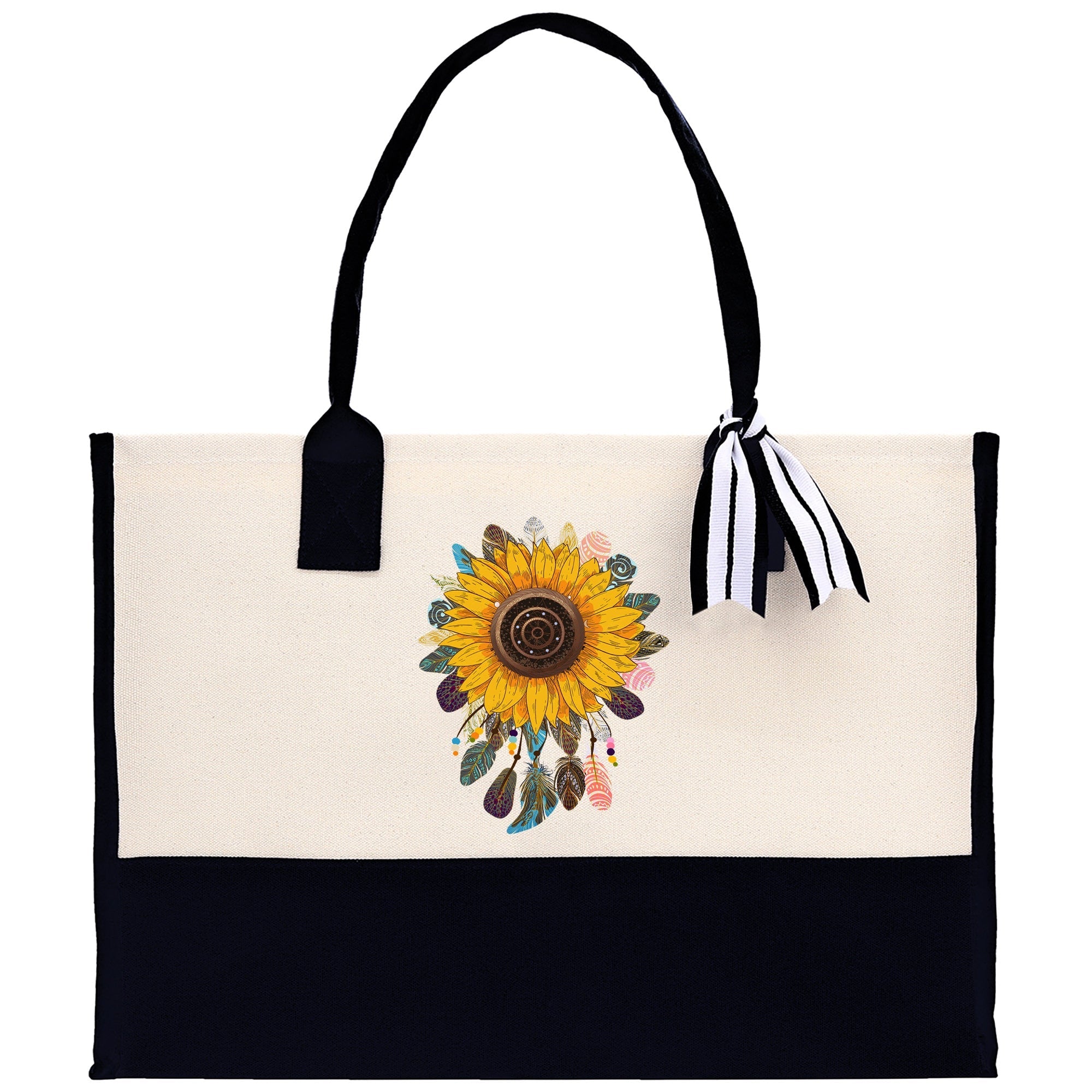 Sunflower Cotton Canvas Tote Bag Nurse Appreciation Gift Bag Gift for Her Birthday Gift Bee Kind Mental Health Matters Save The Bees - Aaria Tees Aaria Tees