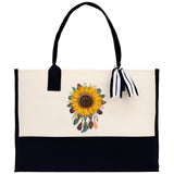 Sunflower Cotton Canvas Tote Bag Nurse Appreciation Gift Bag Gift for Her Birthday Gift Bee Kind Mental Health Matters Save The Bees - Aaria Tees Aaria Tees