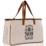 Always Bee Kind Cotton Canvas Tote Bag Nurse Appreciation Gift Bag Gift for Her Birthday Gift Bee Kind Mental Health Matters Save The Bees - Aaria Tees Aaria Tees
