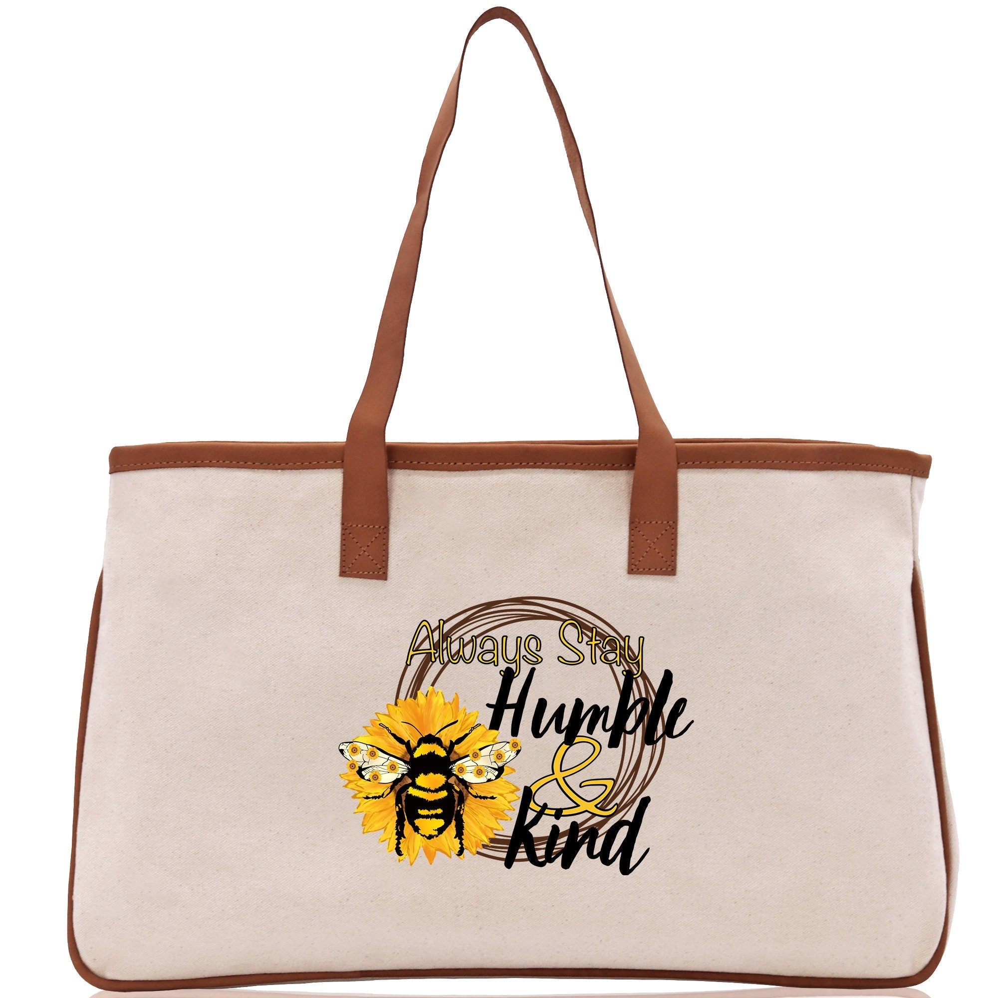 Always Stay Humble & Kind Cotton Canvas Tote Bag Nurse Appreciation Gift Bag Gift for Her Birthday Gift Bee Kind Mental Health Matters - Aaria Tees Aaria Tees