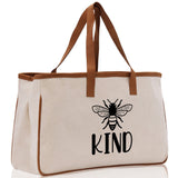 Kind Cotton Canvas Tote Bag Nurse Appreciation Gift Bag Gift for Her Birthday Gift Bee Kind Mental Health Matters Save The Bees - Aaria Tees Aaria Tees