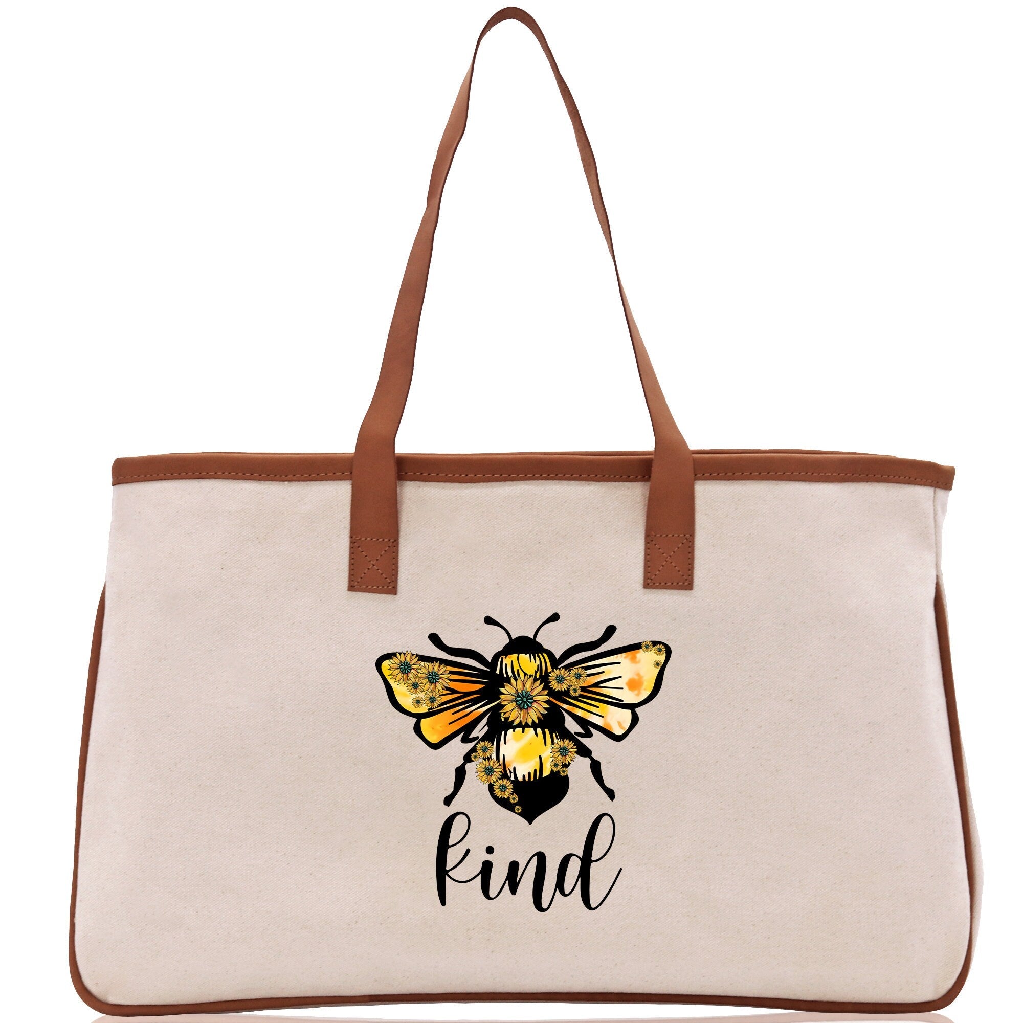 Kind Cotton Canvas Tote Bag Nurse Appreciation Gift Bag Gift for Her Birthday Gift Bee Kind Mental Health Matters Save The Bees - Aaria Tees Aaria Tees