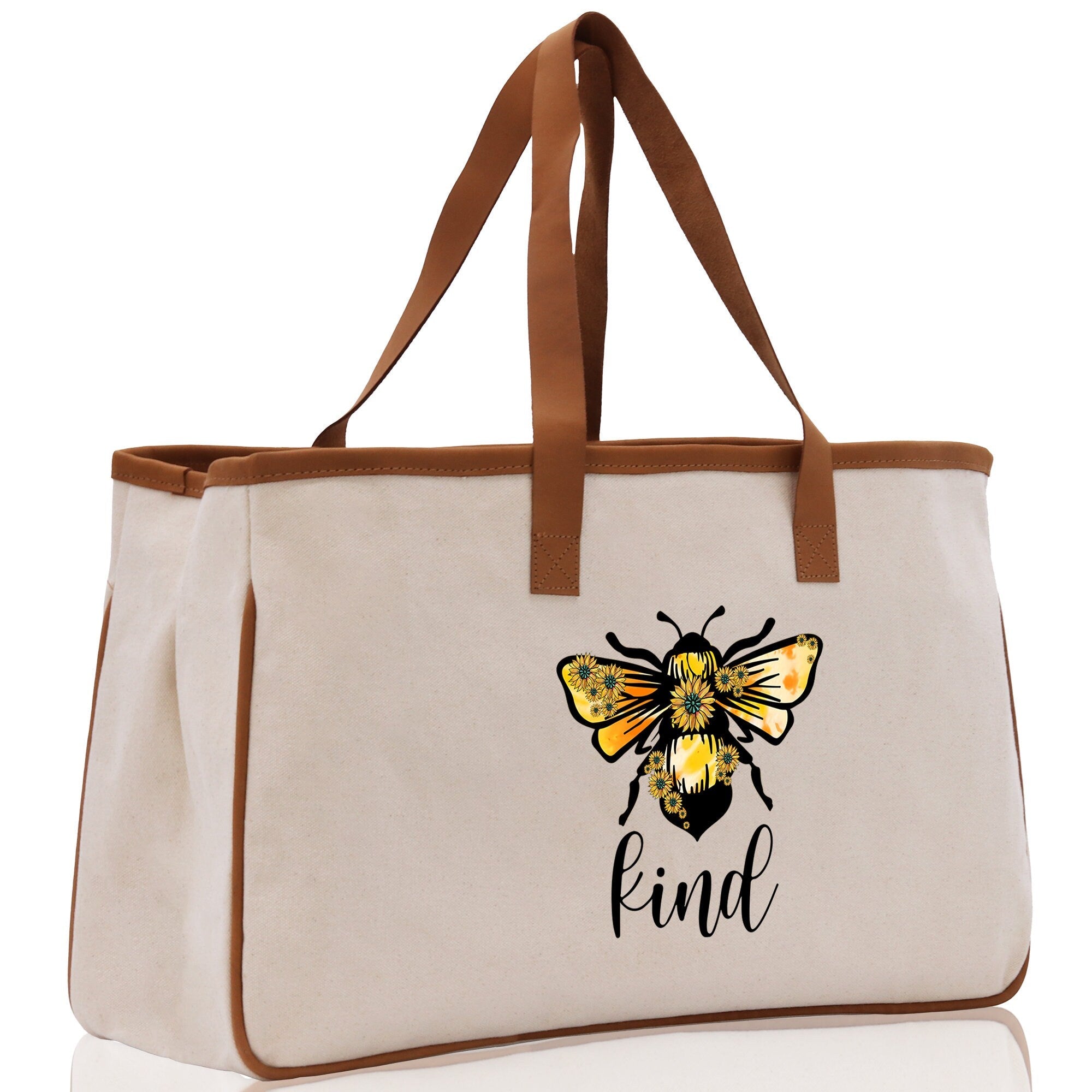 Kind Cotton Canvas Tote Bag Nurse Appreciation Gift Bag Gift for Her Birthday Gift Bee Kind Mental Health Matters Save The Bees - Aaria Tees Aaria Tees