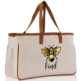 Kind Cotton Canvas Tote Bag Nurse Appreciation Gift Bag Gift for Her Birthday Gift Bee Kind Mental Health Matters Save The Bees - Aaria Tees Aaria Tees