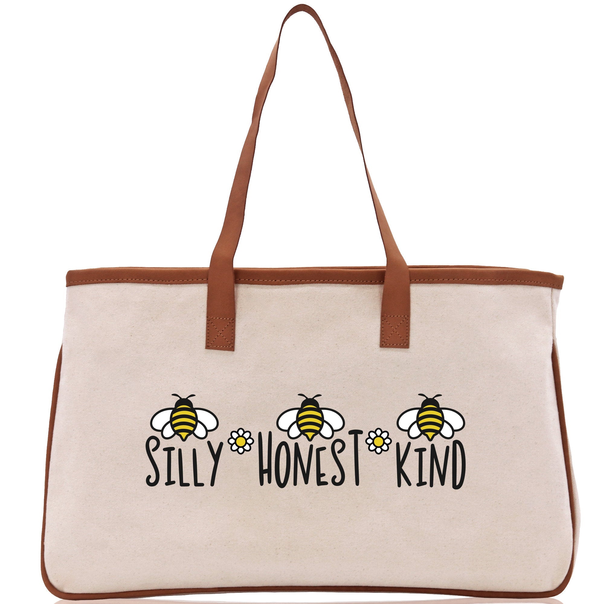 Silly Honest KindCotton Canvas Tote Bag Nurse Appreciation Gift Bag Gift for Her Birthday Gift Bee Kind Mental Health Matters Save The Bees - Aaria Tees Aaria Tees