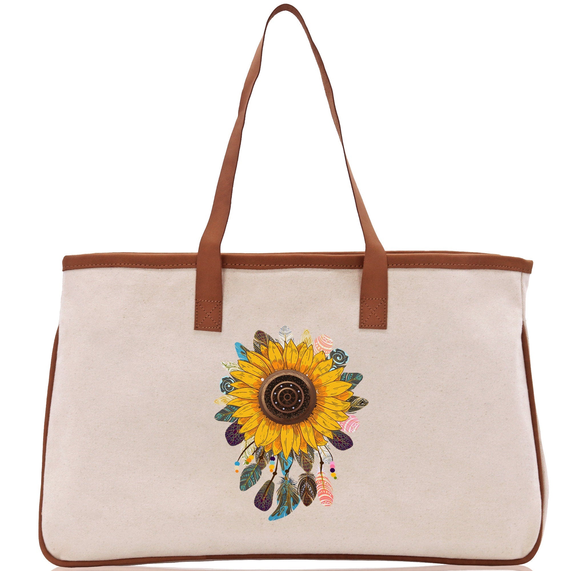 Sunflower Cotton Canvas Tote Bag Nurse Appreciation Gift Bag Gift for Her Birthday Gift Bee Kind Mental Health Matters Save The Bees - Aaria Tees Aaria Tees