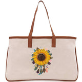 Sunflower Cotton Canvas Tote Bag Nurse Appreciation Gift Bag Gift for Her Birthday Gift Bee Kind Mental Health Matters Save The Bees - Aaria Tees Aaria Tees