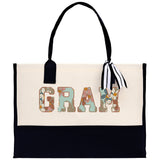 Gaga Gram Mimi Nana Grandma Canvas Tote Bag Grandma's Getaway Bag Grandma Gift Bag Mothers Day Gift Bag Grandma Beach Bag Gift for Grandma - Aaria Tees Aaria Tees