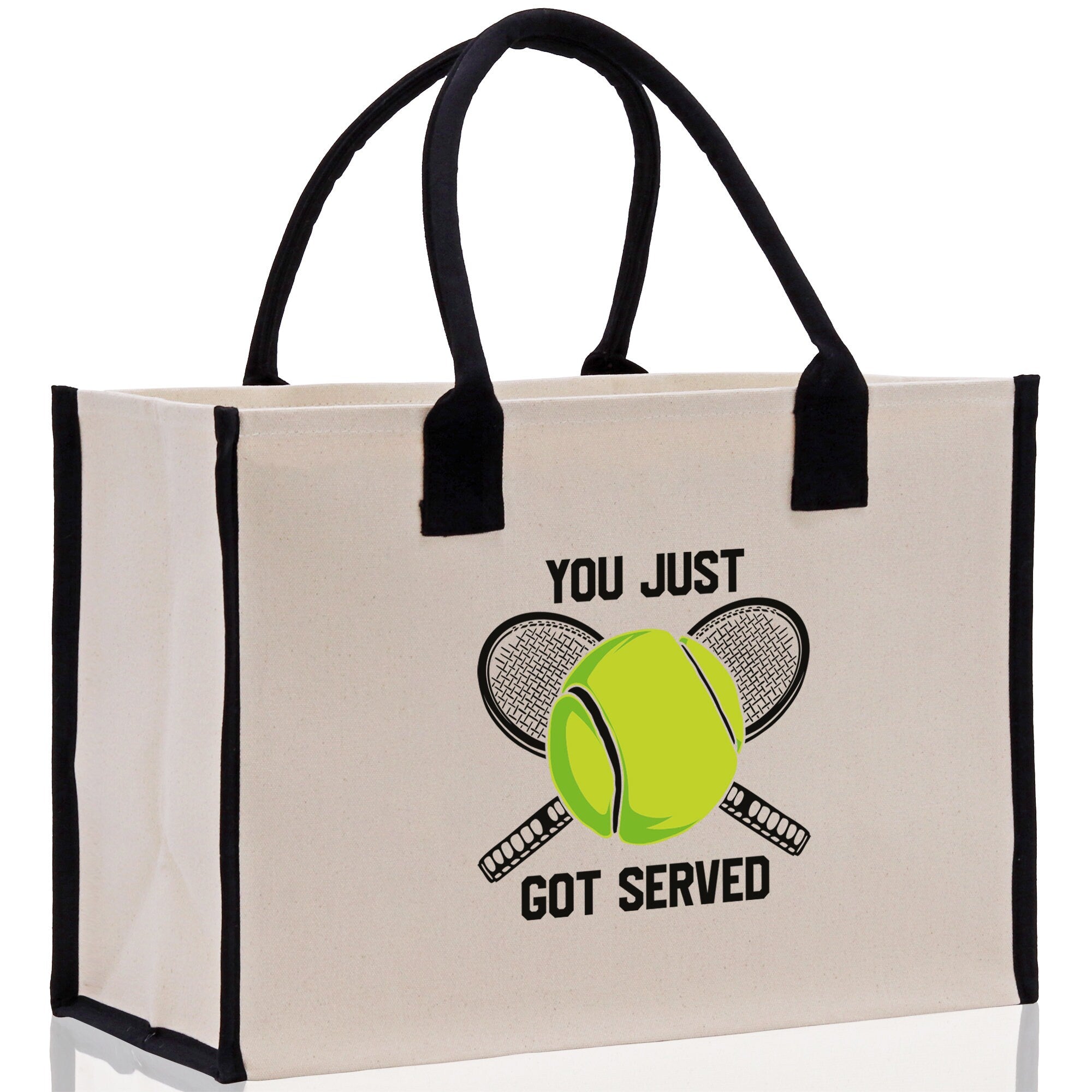 You Just Got Served Tennis Cotton Canvas Tote Bag Gift for Tennis Lover Bag Tennis Coach Gift Bag - Aaria Tees Aaria Tees