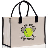 You Just Got Served Tennis Cotton Canvas Tote Bag Gift for Tennis Lover Bag Tennis Coach Gift Bag - Aaria Tees Aaria Tees