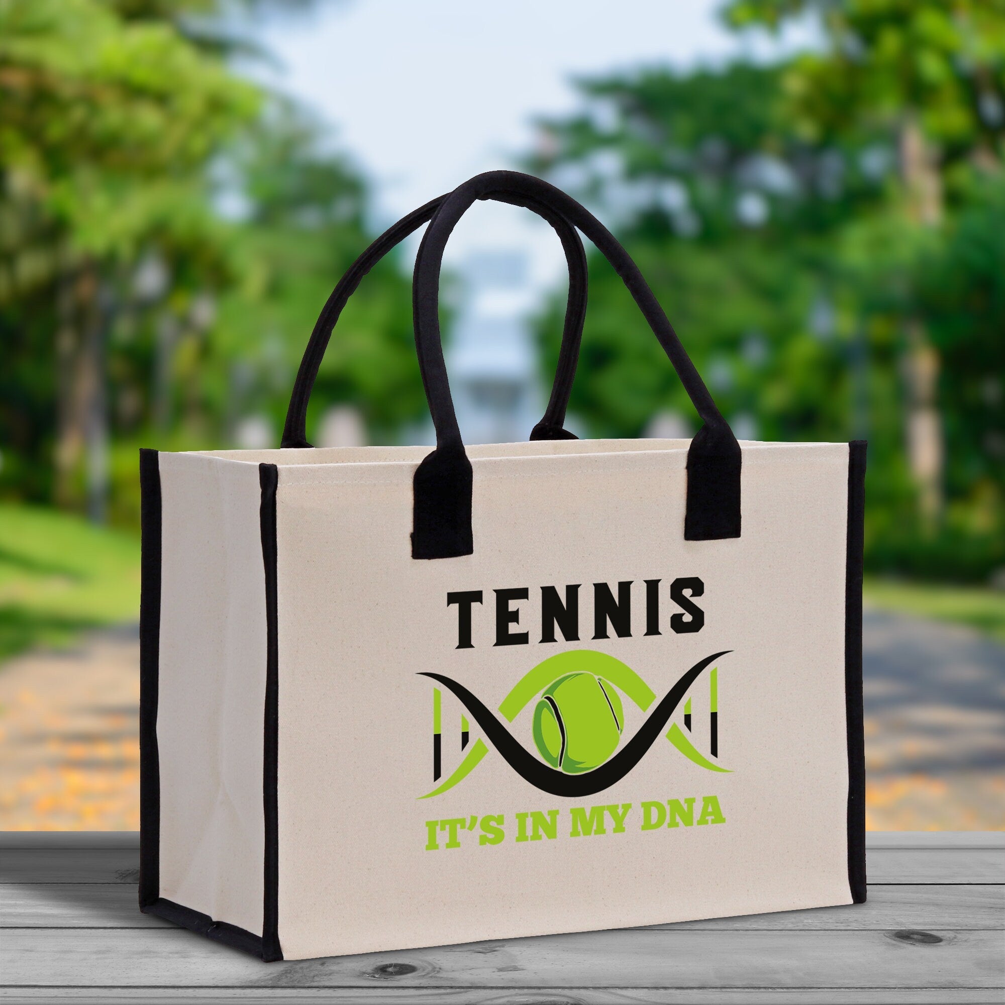 Tennis It's In My DNA Cotton Canvas Tote Bag Gift for Tennis Lover Bag Tennis Coach Gift Bag - Aaria Tees Aaria Tees