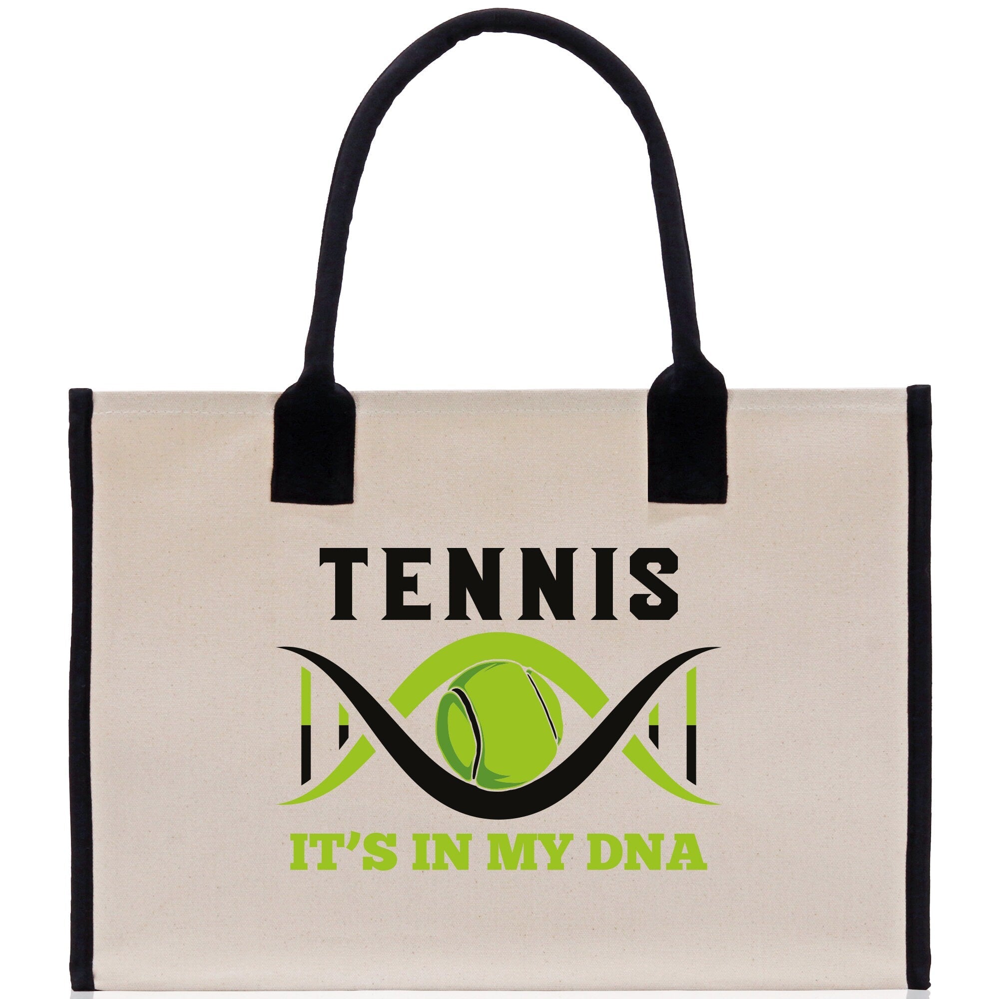 Tennis It's In My DNA Cotton Canvas Tote Bag Gift for Tennis Lover Bag Tennis Coach Gift Bag - Aaria Tees Aaria Tees