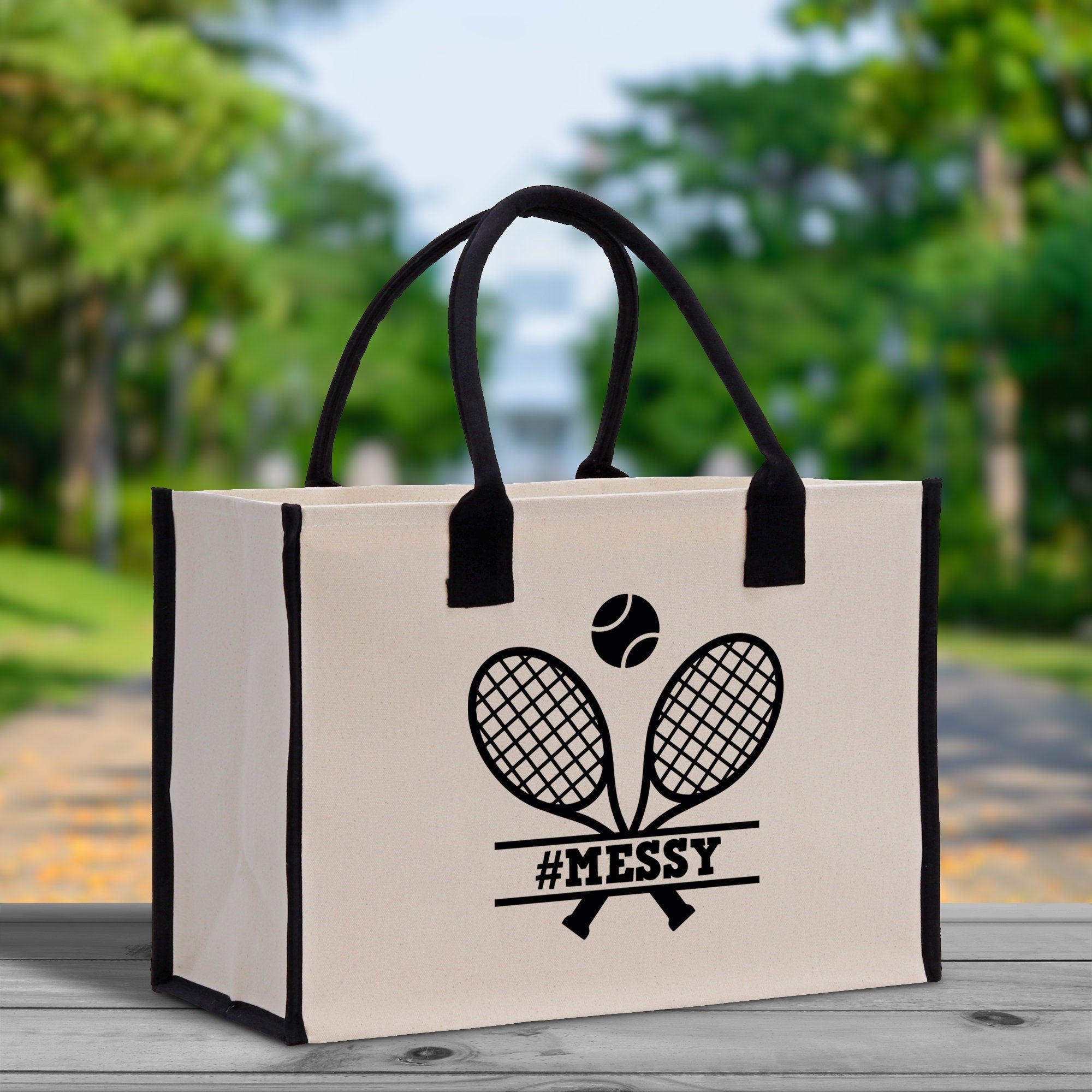 Tennis Personalization Cotton Canvas Tote Bag Gift for Tennis Lover Bag Tennis Coach Gift Bag - Aaria Tees Aaria Tees