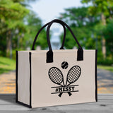 Tennis Personalization Cotton Canvas Tote Bag Gift for Tennis Lover Bag Tennis Coach Gift Bag - Aaria Tees Aaria Tees