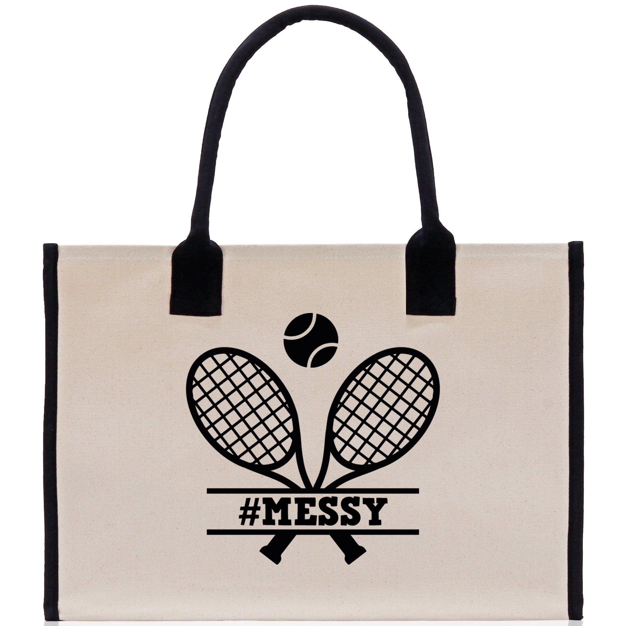 Tennis Personalization Cotton Canvas Tote Bag Gift for Tennis Lover Bag Tennis Coach Gift Bag - Aaria Tees Aaria Tees