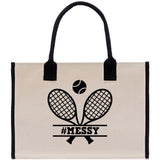 Tennis Personalization Cotton Canvas Tote Bag Gift for Tennis Lover Bag Tennis Coach Gift Bag - Aaria Tees Aaria Tees